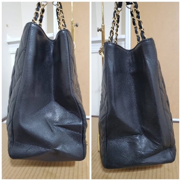 Authentic CHANEL Caviar Quilted XL Grand Shopping Tote GST Black - Picture 5 of 11